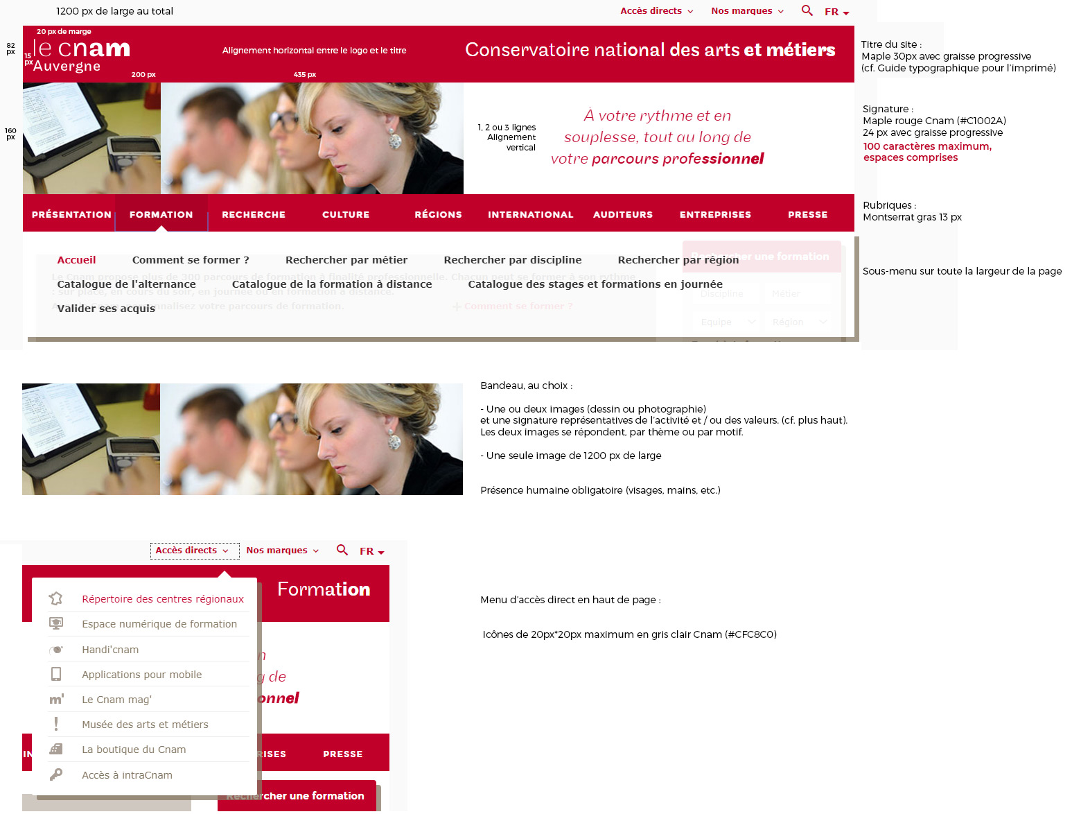 Guide des bandeaux